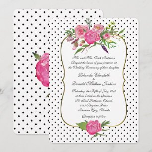 Faire-part de mariage pivoines et pois