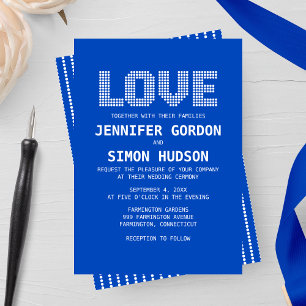 Faire-part de mariage Pixel 'Love'