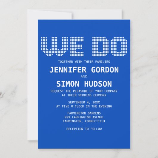 Faire-part de mariage Pixel 'We Do' (Devant)