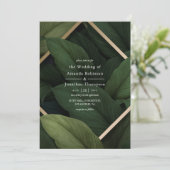 Faire-Part de Mariage Plage Tropicale avec Verdure (Debout devant)