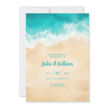 Faire-part de mariage Plage Vague Océan Turquoise