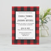 Faire-part de mariage Plaid Red Black Buffalo (Debout devant)