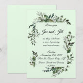 Faire-Part de Mariage Plat à la Végétation Élégant (Devant / Derrière)