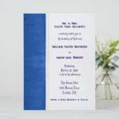Faire-part de mariage plat bleu formel (Debout devant)