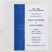 Faire-part de mariage plat bleu formel (Devant / Derrière)