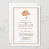 Faire-part de mariage plat de l'arbre d'automne (Devant / Derrière)