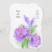 Faire-part de mariage plat Lavande (Devant / Derrière)