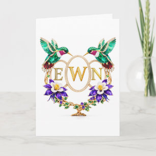 Faire-part de mariage plié Hummingbird EWN personn