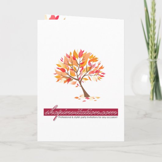 Faire-part de mariage plié par arbre de thème (Dos)