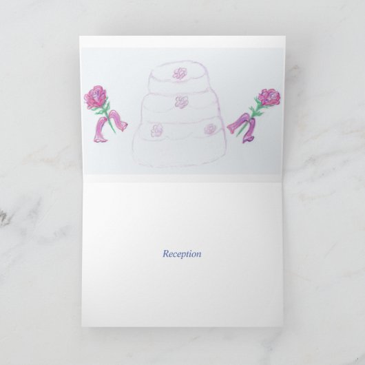 Faire-part de mariage pliée (Intérieur)