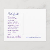 Faire-part de mariage plume de paon (Dos)