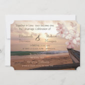 Faire-part de mariage Plumeria au coucher du solei (Devant)