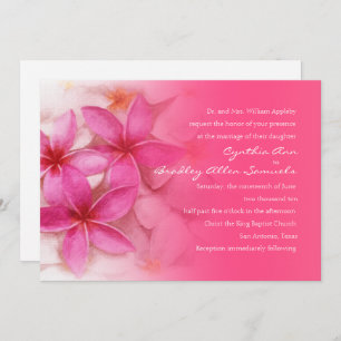 Faire-part de mariage Plumeria rose