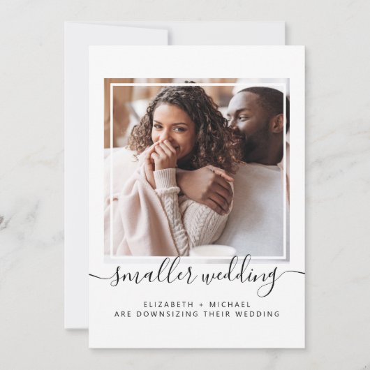 Faire-part de mariage plus intime avec photo (Devant)