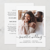 Faire-part de mariage plus intime avec photo (Devant / Derrière)