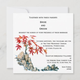 Faire-part de mariage PMACarlson Red Maple Bonsai