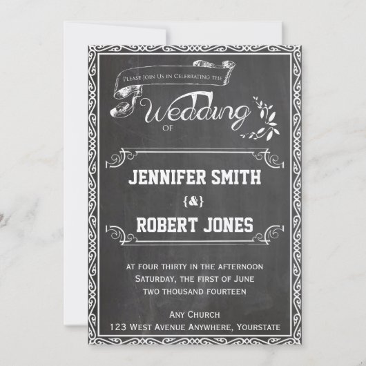 Faire-part de mariage Poch Chalkboard (Devant)