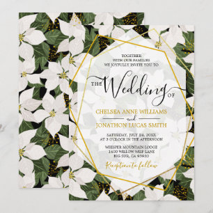 Faire-part de mariage Poinsettia blanche