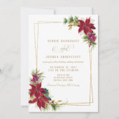Faire-part de mariage Poinsettia de Noël moderne (Devant)