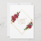 Faire-part de mariage Poinsettia de Noël moderne (Dos)