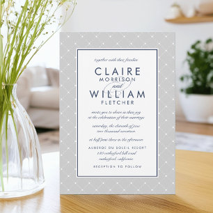 Faire-part de mariage point diamant Gris et mari