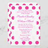 Faire-part de mariage point Polka rose (Devant / Derrière)