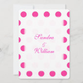 Faire-part de mariage point Polka rose (Dos)