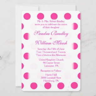 Faire-part de mariage point Polka rose