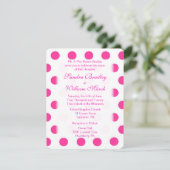 Faire-part de mariage point Polka rose (Debout devant)
