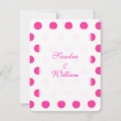 Faire-part de mariage point Polka rose (Dos)