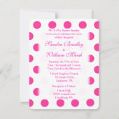 Faire-part de mariage point Polka rose (Devant)