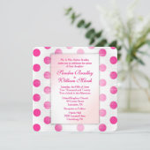 Faire-part de mariage point Polka rose (Debout devant)