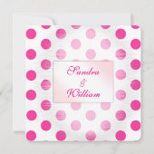Faire-part de mariage point Polka rose (Dos)