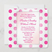 Faire-part de mariage point Polka rose (Devant)