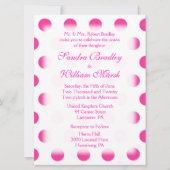 Faire-part de mariage point Polka rose (Devant)