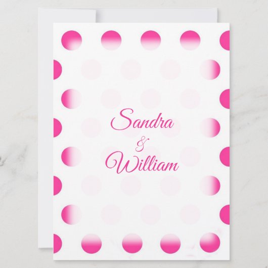 Faire-part de mariage point Polka rose (Dos)
