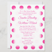 Faire-part de mariage point Polka rose (Devant)