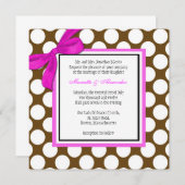 Faire-part de mariage Pointe rose et Brown (Devant / Derrière)