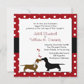 Faire-part de mariage Pois et Dachshunds (Devant)