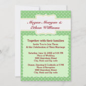 Faire-part de mariage Pois vert et blanc (Devant)