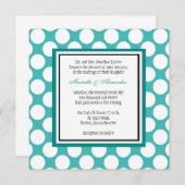 Faire-part de mariage POKA turquoise (Devant / Derrière)
