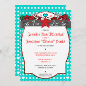 Faire-part de mariage Polka Dot Tattoo Rockabilly (Devant / Derrière)