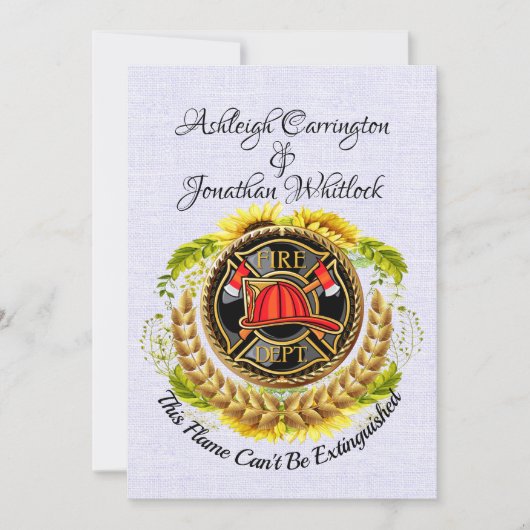Faire-part de mariage pompier (Devant)