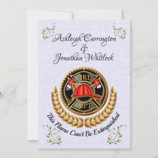 Faire-part de mariage pompier (Devant)
