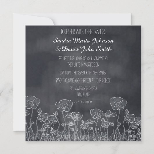 Faire-part de mariage Populaire Chalkboard (Devant)