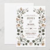 Faire-part de mariage populaire de Boho moderne (Devant / Derrière)