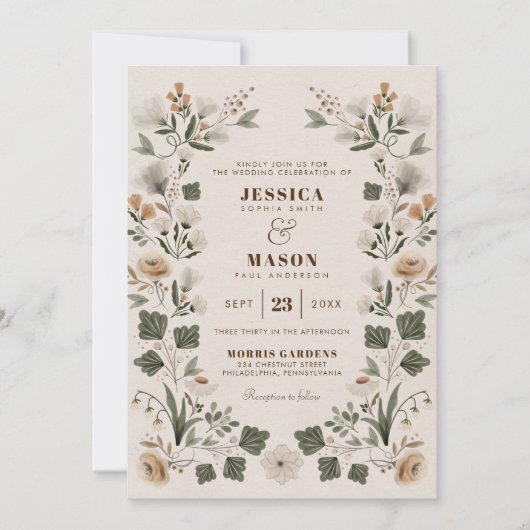 Faire-part de mariage populaire de Boho moderne (Devant)
