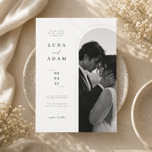 Faire-part de mariage portrait minimaliste romanti