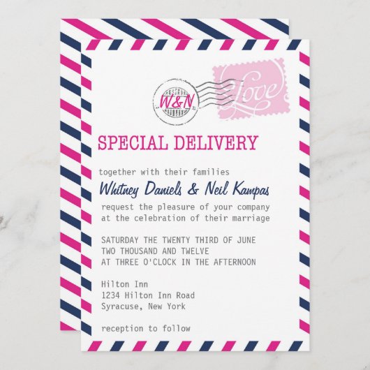 Faire-part de mariage Postal Service Collection (Devant / Derrière)