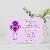 Faire-part de mariage Pot Mason Fleurs Violettes (Debout devant)